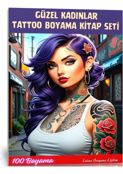 Güzel Kadınlar Tattoo Boyama 3'lü Kitap Seti