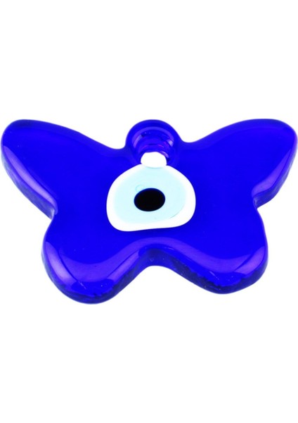 Cam Nazar Boncuğu Delikli Kelebek Modeli Büyük Boy 7X12 cm