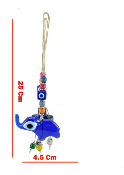 Nazar Boncuğu Cam Jut Ipli Fil Figürlü 25X10 cm fiyatları