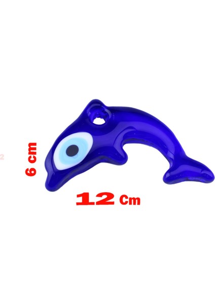 Cam Nazar Boncuğu Delikli Yunus Modeli Büyük Boy 6X12 cm fiyatları