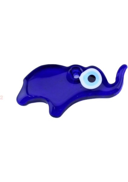Cam Nazar Boncuğu Delikli Fil Modeli Büyük Boy 6X14 cm