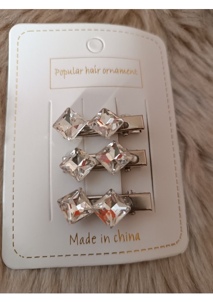 Kristal Taşlı 3 Lü Silver Renk Pens Toka fiyatları
