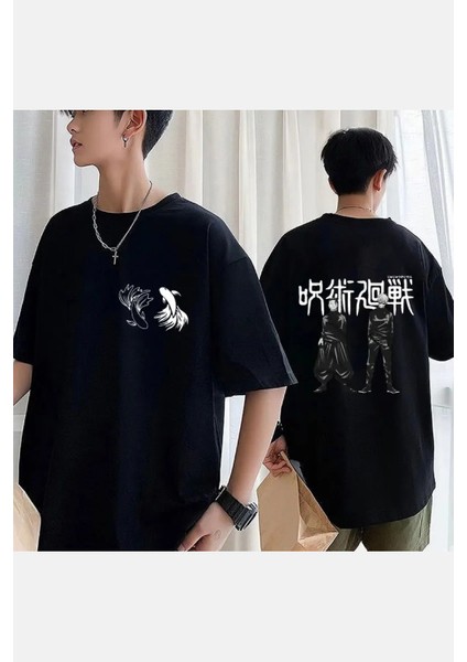 Anime Jujutsu Kaisen Satosugu Ön Arka Baskılı T-Shirt
