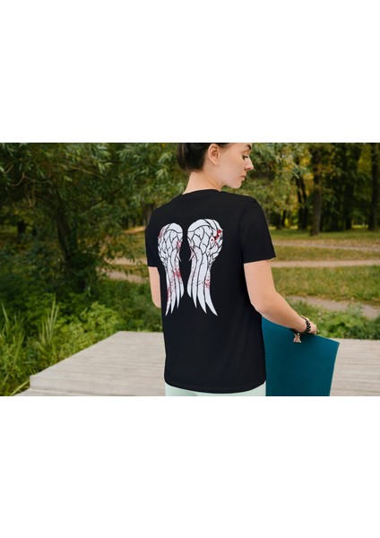 Daryl Dixon Kanat T-Shirt Siyah Sırt Baskılı T-Shirt modelleri
