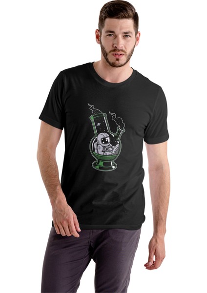 Astronot T-Shirt Siyah Unisex T-Shirt