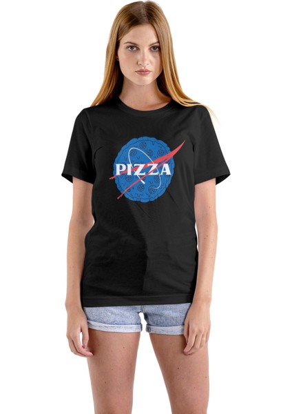 Nasa Pizza T-Shirt Siyah Unisex