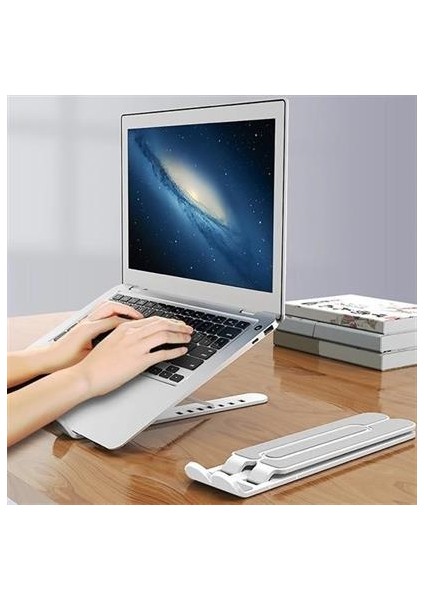 Buffer® Ayarlanabilir Plastik Dizüstü Destek Tabanı Katlanabilir Taşınabilir Laptop Sehpası Yükselti