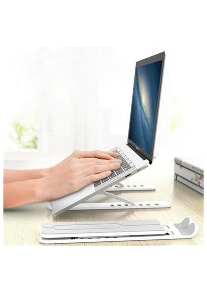Buffer® Ayarlanabilir Plastik Dizüstü Destek Tabanı Katlanabilir Taşınabilir Laptop Sehpası Yükselti