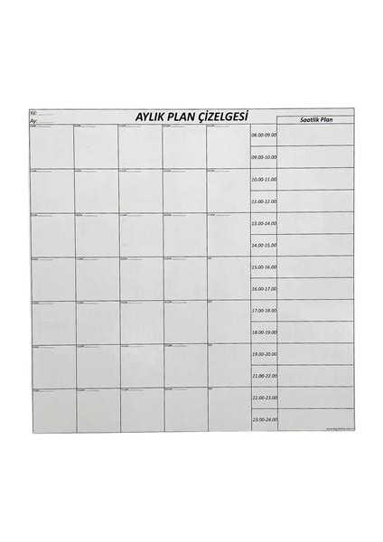 Aylık Planlayıcı Manyetik Duvar Stickerı Takvim Plan Çizelgesi