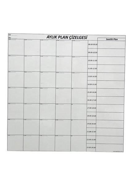 Aylık Planlayıcı Manyetik Duvar Stickerı Takvim Plan Çizelgesi