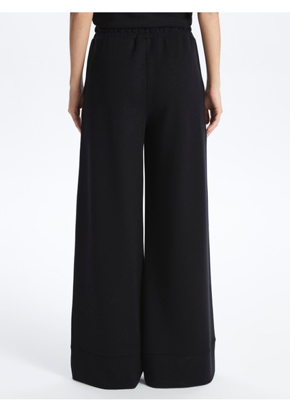 Washington - Palazzo Bol Kalıp Rahat ve Yumuşak Dokulu Modal Pantolon - Siyah Renk indirimleri