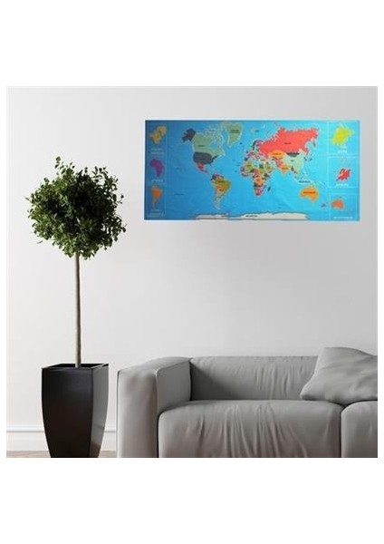 Buffer® Renkli atlas Dünya haritası Manyetik Yapıştırıcı Gerektirmeyen Duvar Stickerı 118 cm * 56 cm modelleri