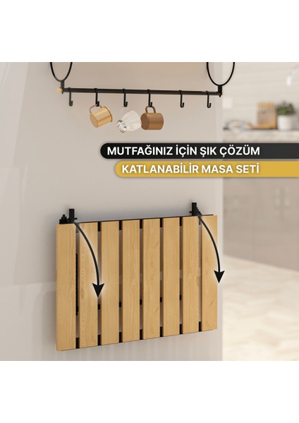 Modern Kahve Köşesi Çok Amaçlı Mutfak Dolapları 3lü Set Lüks Katlanır Mutfak Masası Düzenleyici