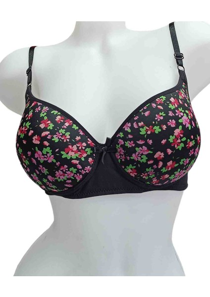 Çiçek Desenli Destekli Balenli Sütyen