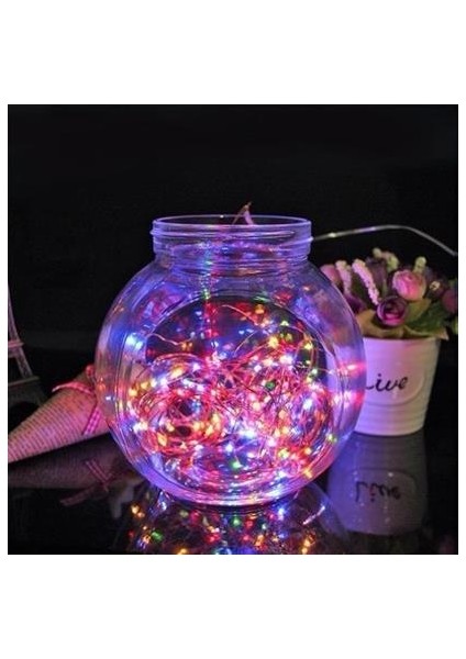 Buffer® Pilli Renkli Peri LED Işık Dekoratif Aydınlatma 5 Metre Rgb LED