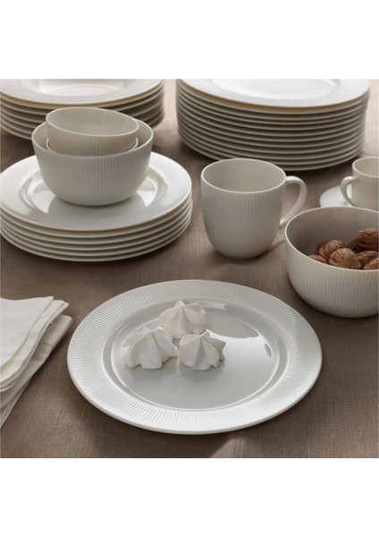 Ofantlıgt 18 Parça Beyaz Renk Modern Klasik Set Feldispat Porselen Akdenizshop modelleri