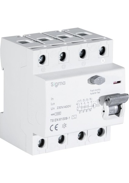 SGM4063030 4X63A 30MA Kaçak Akım Koruma Rölesi 10KA Ac Type