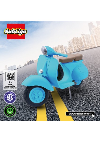 Vespa Motor Model Oyuncak Turkuaz