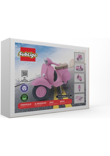 Vespa Motor Model Oyuncak Pembe