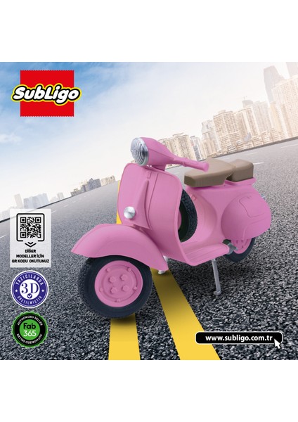 Vespa Motor Model Oyuncak Pembe