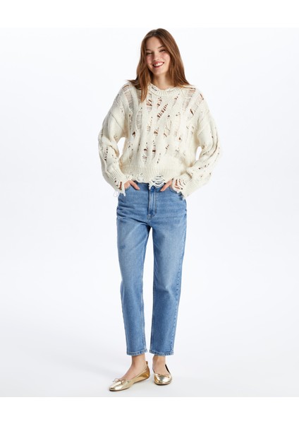 Paris - Mom Jeans Denim Pantolon - Mid Renk