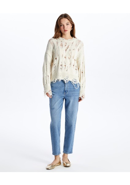 Paris - Mom Jeans Denim Pantolon - Mid Renk