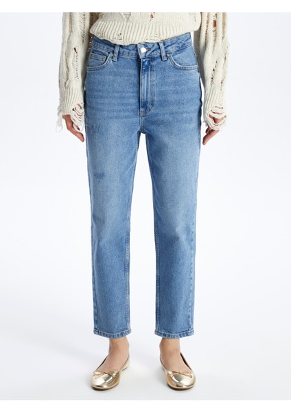 Paris - Mom Jeans Denim Pantolon - Mid Renk