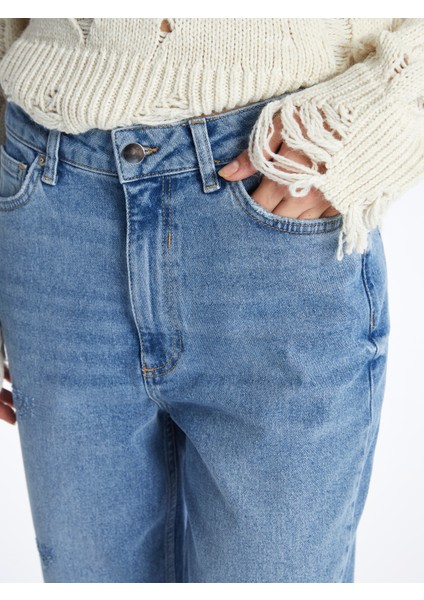 Paris - Mom Jeans Denim Pantolon - Mid Renk