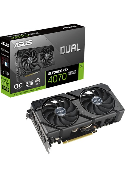 ASUS DUAL-RTX4070S-O12G-EVO NVIDIA GEFORCE RTX 4070 SUPER 12GB GDDR6X 192bit 2550MHz OC HDMI 3xDP DLSS3 EKRAN KARTI