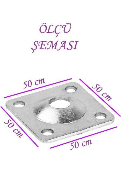 Mobilya Baza Koltuk Zigon Sehpa Ayağı Metal Bağlantı Aparatı Düz Ayak Tabanı M8 Civatalı (8 Adet)