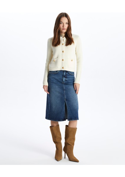 Amalfi - Düğmeli Triko Hırka - Ekru Renk fiyatları