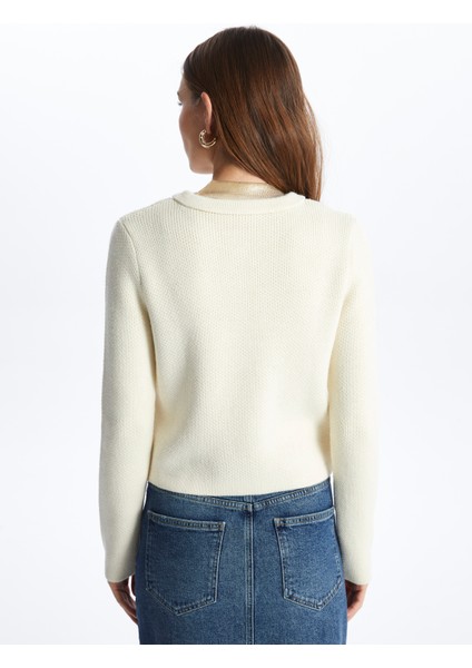 Amalfi - Düğmeli Triko Hırka - Ekru Renk indirimleri