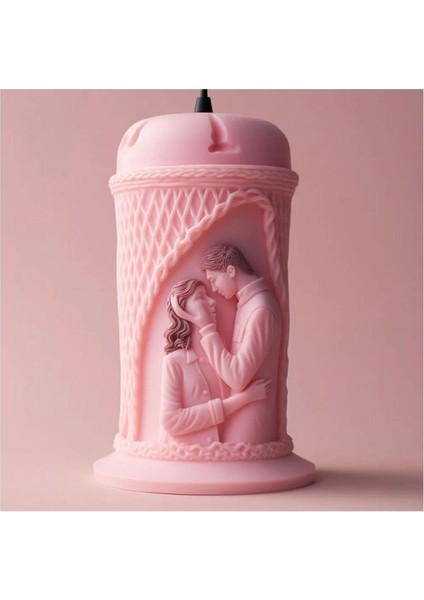 Mutlu Çift Mum Kokulutaş Beton Silikon Kalıbı