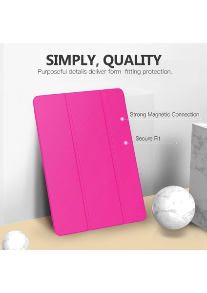 Apple iPad 6. Nesil (2018) 9.7 Yatay Standlı Uyku Modlu Basic Arkası Sert Smart Kılıf A1893 A1954