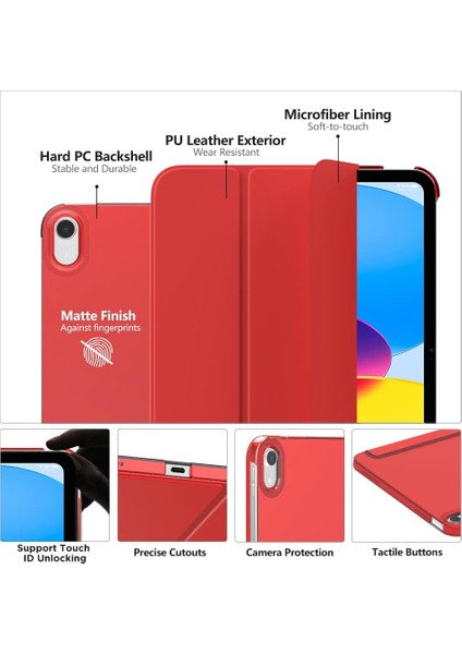 Apple Air 4. Nesil (2020) 10.9 Yatay Standlı Uyku Modlu Basic Arkası Sert Smart Kılıf ve Ekran Koruyucu A2316 A2324 A2325 A2072 fiyatları