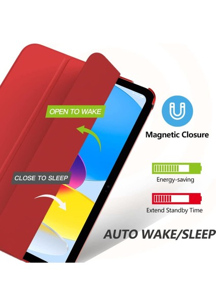 Apple Air 4. Nesil (2020) 10.9 Yatay Standlı Uyku Modlu Basic Arkası Sert Smart Kılıf ve Ekran Koruyucu A2316 A2324 A2325 A2072 modelleri