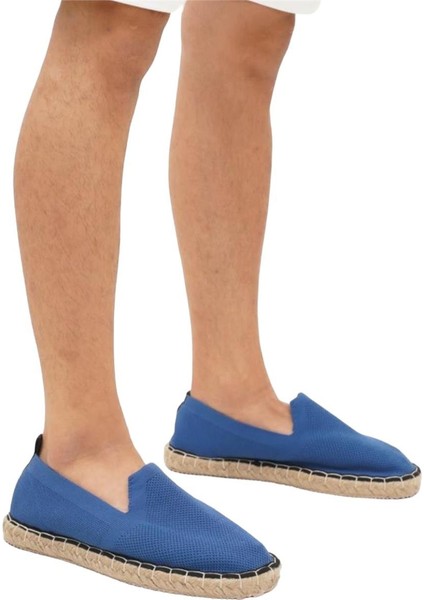 El Yapımı Triko Espadril Mavi