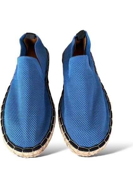 El Yapımı Triko Espadril Mavi
