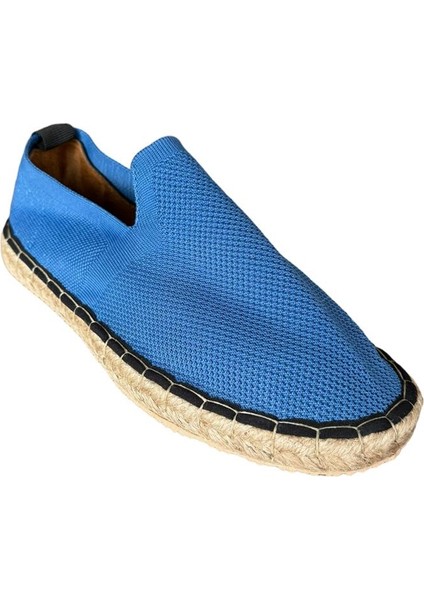 El Yapımı Triko Espadril Mavi