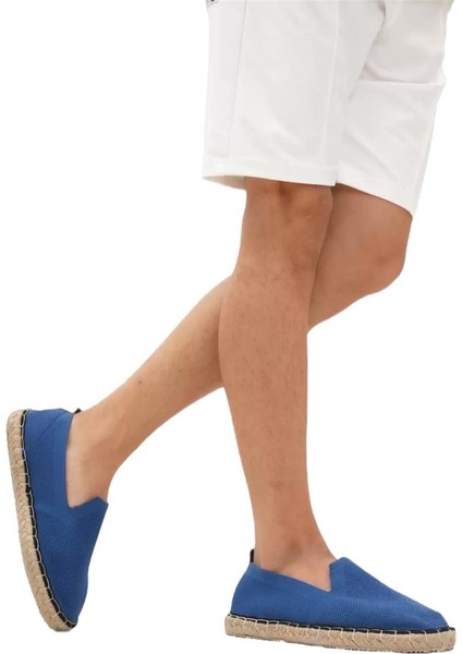 El Yapımı Triko Espadril Mavi