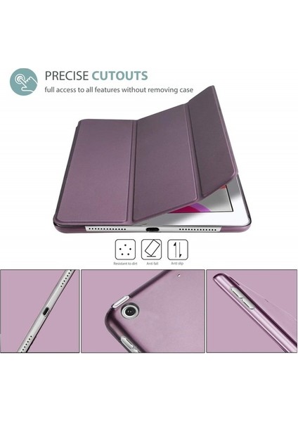 Apple iPad 7. Nesil (2019) 10.2 Yatay Standlı Uyku Modlu Basic Arkası Sert Smart Kılıf A2197 A2200 A2198
