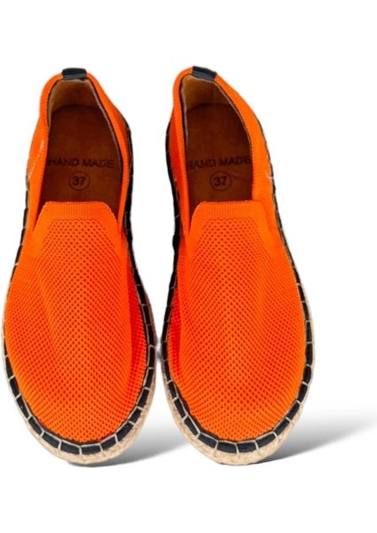 El Yapımı Triko Espadril Oranj