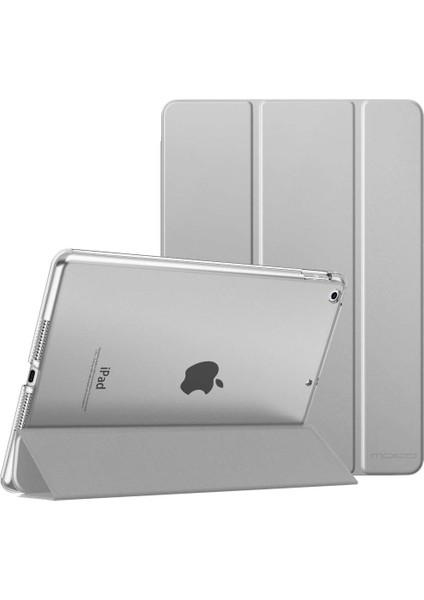 Apple iPad 5. Nesil (2017) 9.7 Yatay Standlı Uyku Modlu Basic Arkası Sert Smart Kılıf ve Ekran Koruyucu A1822 A1823