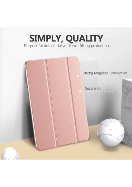 Apple iPad 8. Nesil (2020) 10.2 Yatay Standlı Uyku Modlu Basic Arkası Sert Smart Kılıf A2270 A2428 A2429 A2430 fiyatları