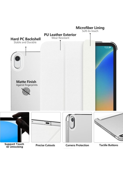 Apple Air 4. Nesil (2020) 10.9 Yatay Standlı Uyku Modlu Basic Arkası Sert Smart Kılıf A2316 A2324 A2325 A2072 fiyatları