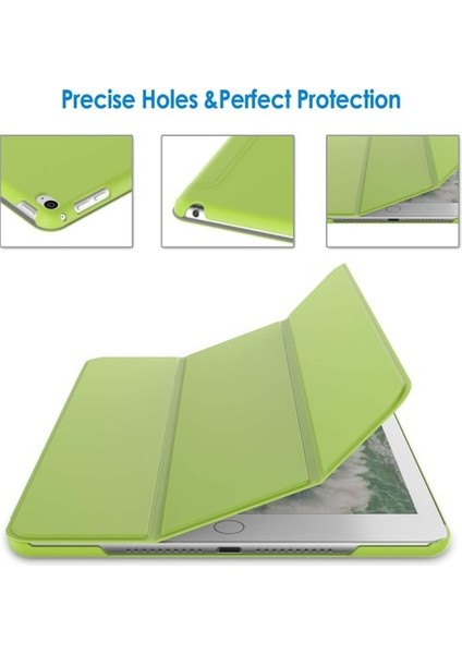 Apple iPad 5. Nesil (2017) 9.7 Yatay Standlı Uyku Modlu Basic Arkası Sert Smart Kılıf ve Ekran Koruyucu A1822 A1823