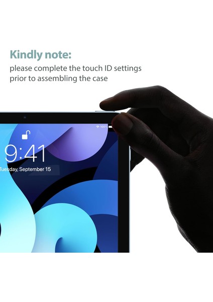 Apple Air 4. Nesil (2020) 10.9 Yatay Standlı Uyku Modlu Basic Arkası Sert Smart Kılıf ve Ekran Koruyucu A2316 A2324 A2325 A2072