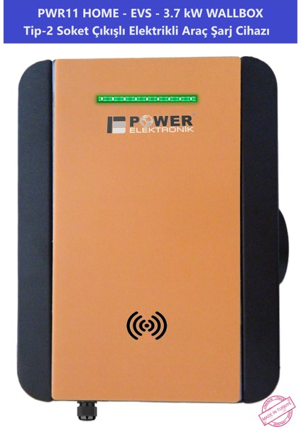 ELEKTRONİK SHOP | PWR11 HOME-EVS-3,7 kW WALLBOX - TİP2 SOKET ÇIKIŞLI ELEKTRİKLİ ARAÇ ŞARJ CİHAZI