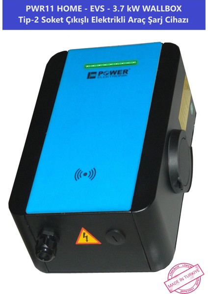ELEKTRONİK SHOP | PWR11 HOME-EVS-3,7 kW WALLBOX - TİP2 SOKET ÇIKIŞLI ELEKTRİKLİ ARAÇ ŞARJ CİHAZI