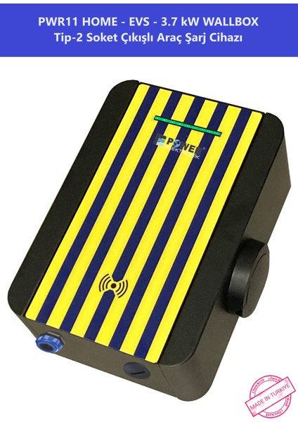 ELEKTRONİK SHOP | PWR11 HOME-EVS-3,7 kW WALLBOX - TİP2 SOKET ÇIKIŞLI ELEKTRİKLİ ARAÇ ŞARJ CİHAZI